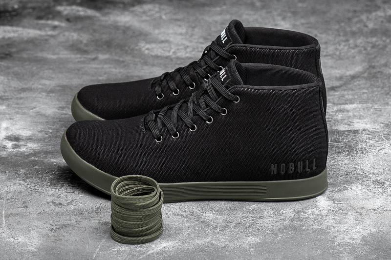 Women's Nobull Ivy Canvas Mid Trainers Black | SG A2951H